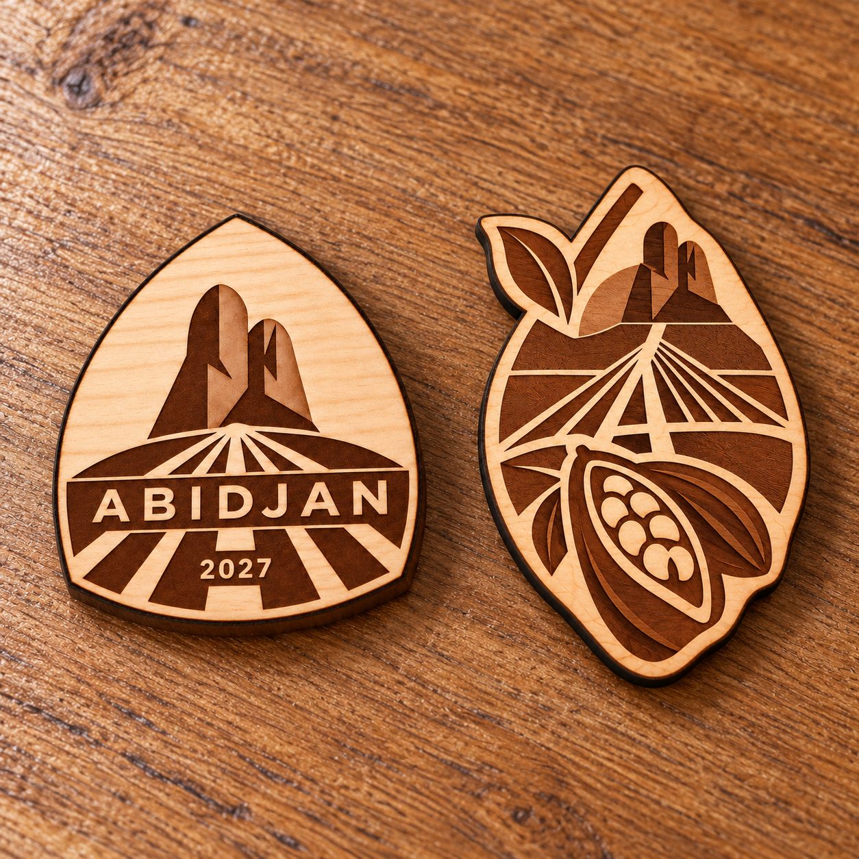 2027 International Convention Abidjan Engraved Birch Pin, Magnet or Keychain