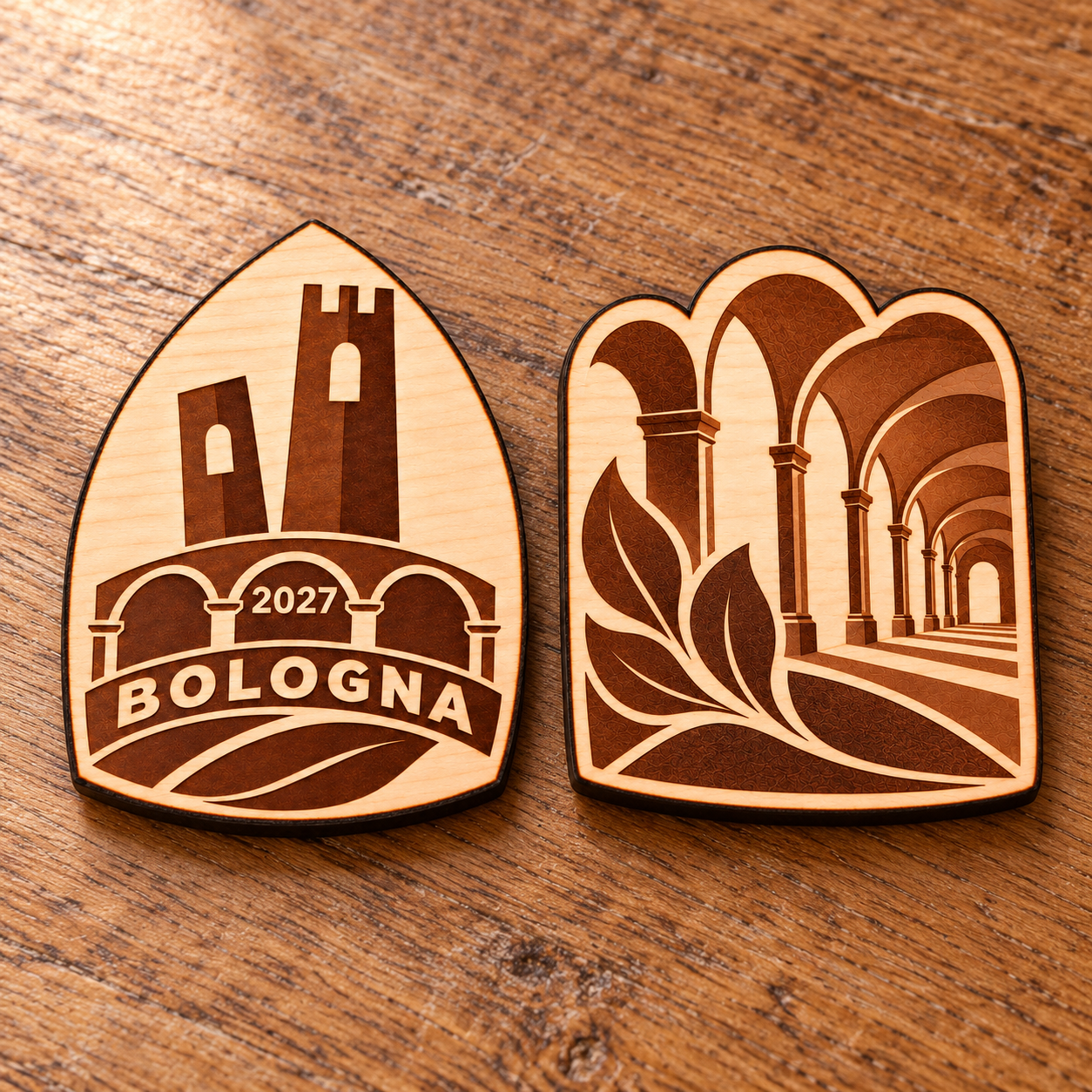 2027 International Convention Bologna Engraved Birch Pin, Magnet or Keychain