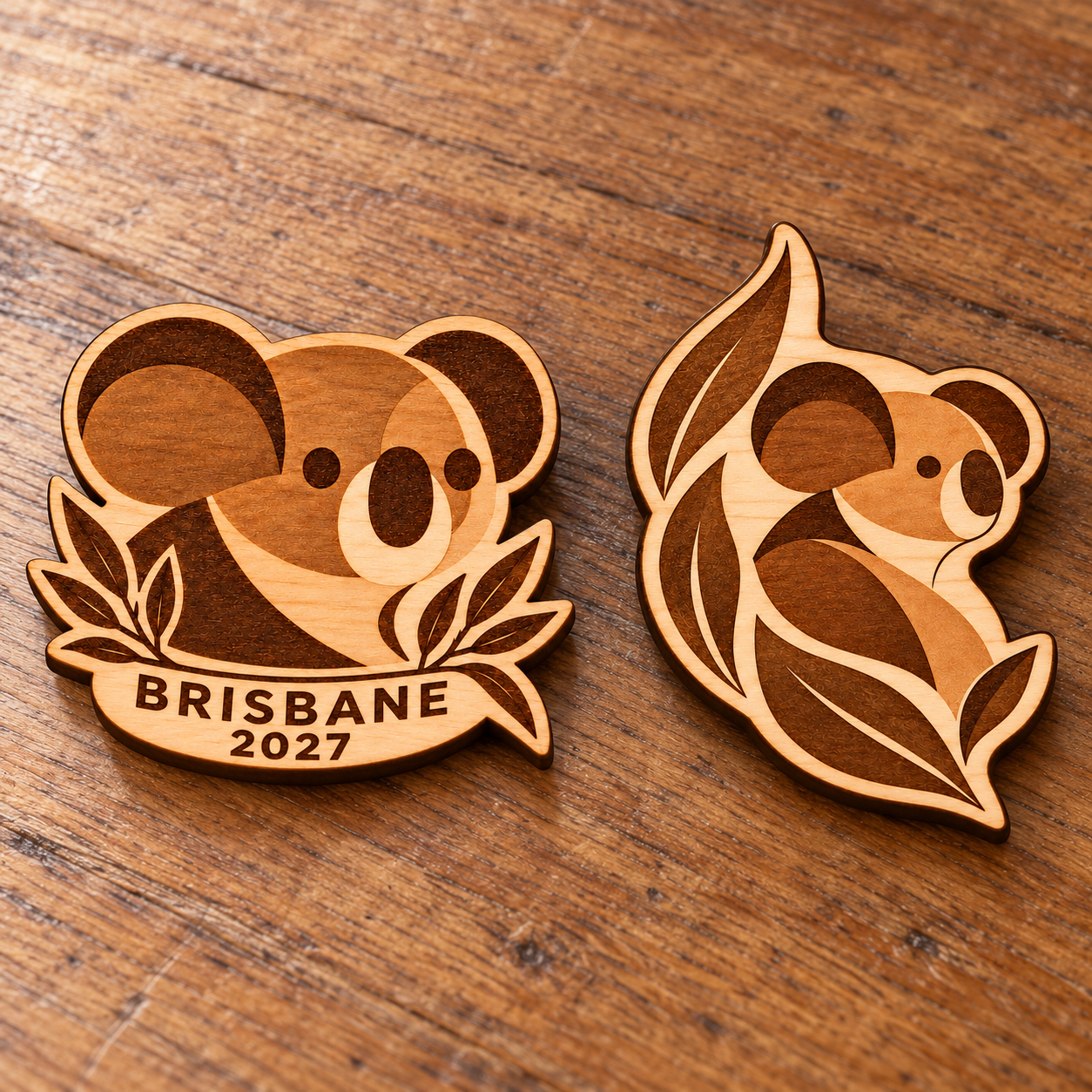 2027 International Convention Brisbane Engraved Birch Pin, Magnet or Keychain