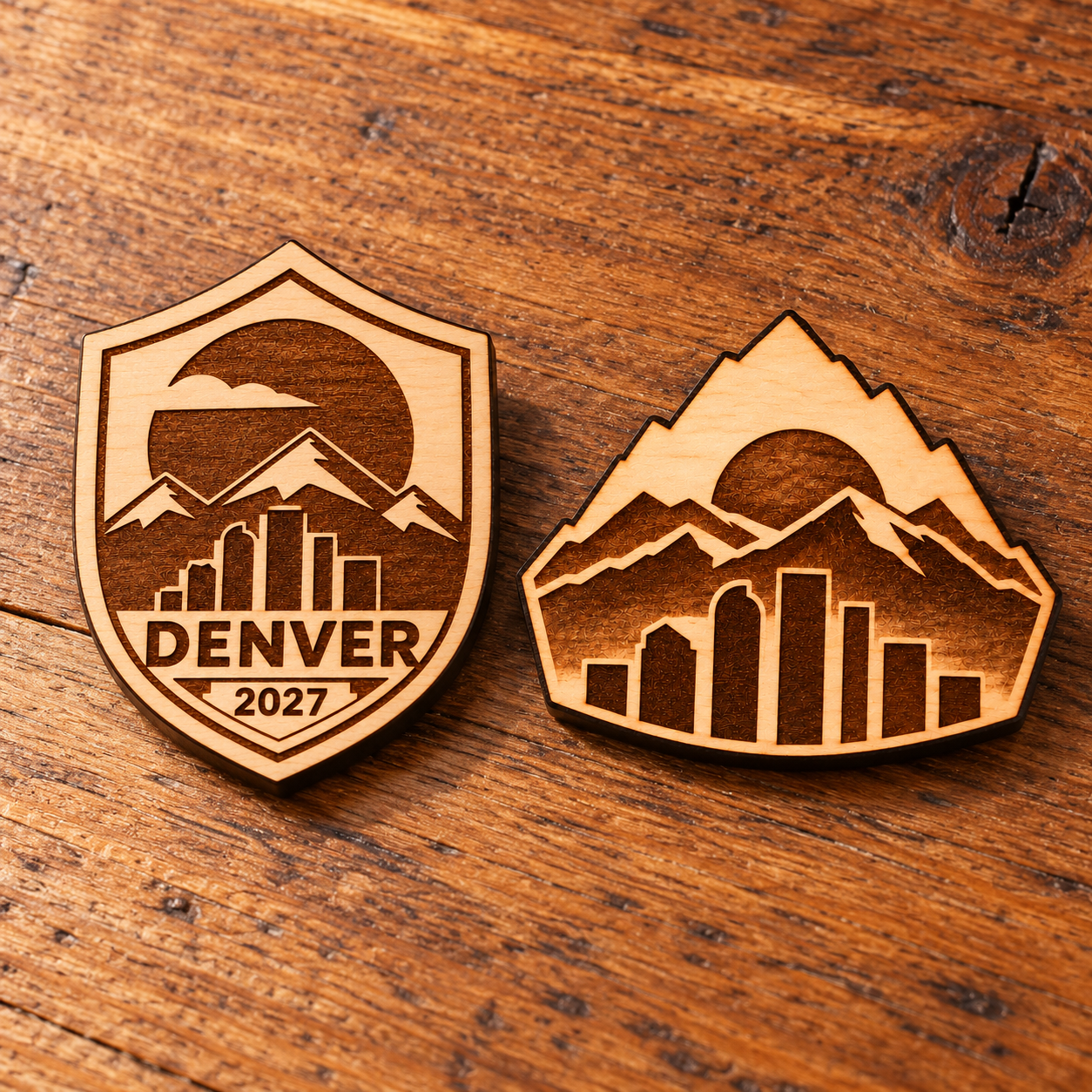 2027 International Convention Denver Engraved Birch Pin, Magnet or Keychain