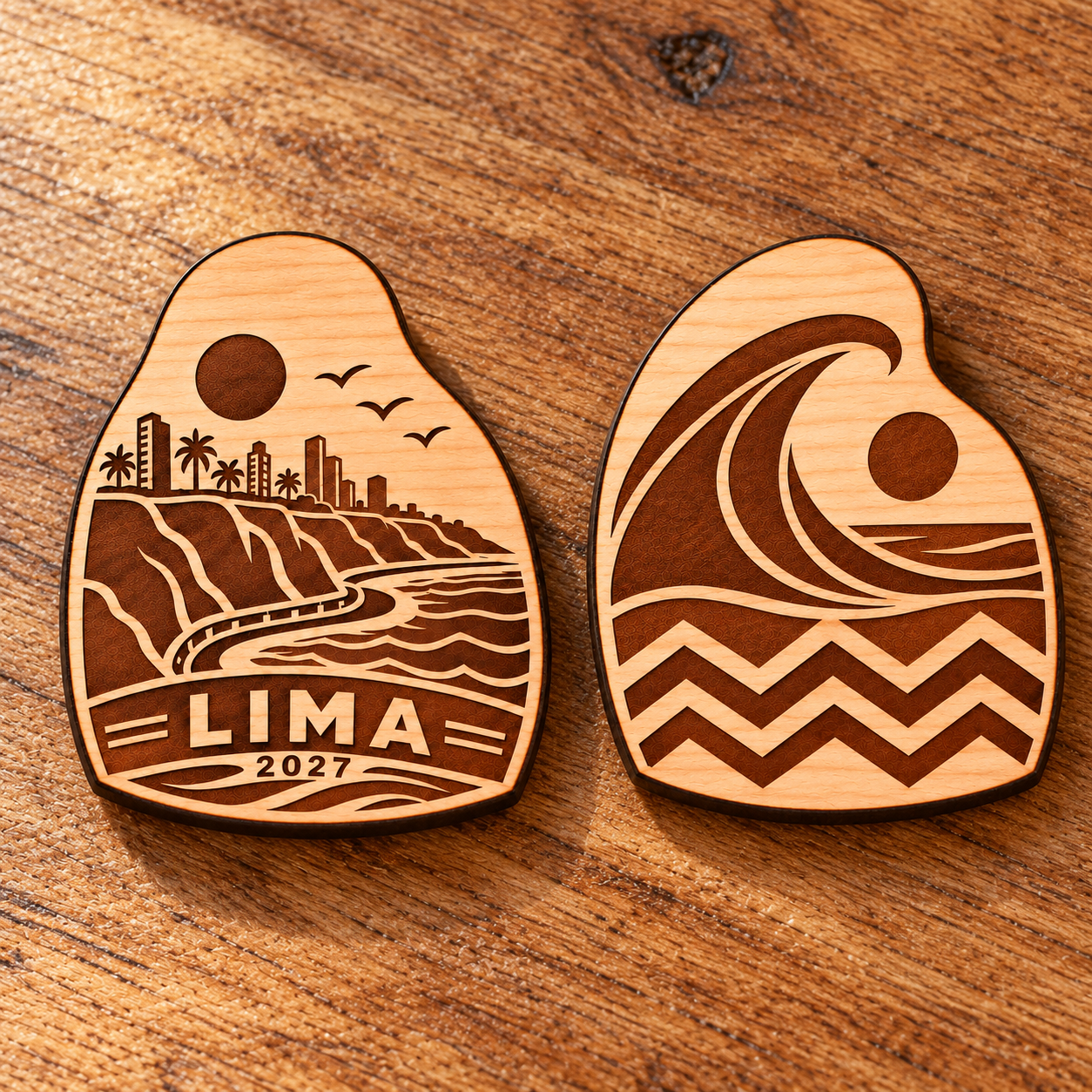 2027 International Convention Lima Engraved Birch Pin, Magnet or Keychain