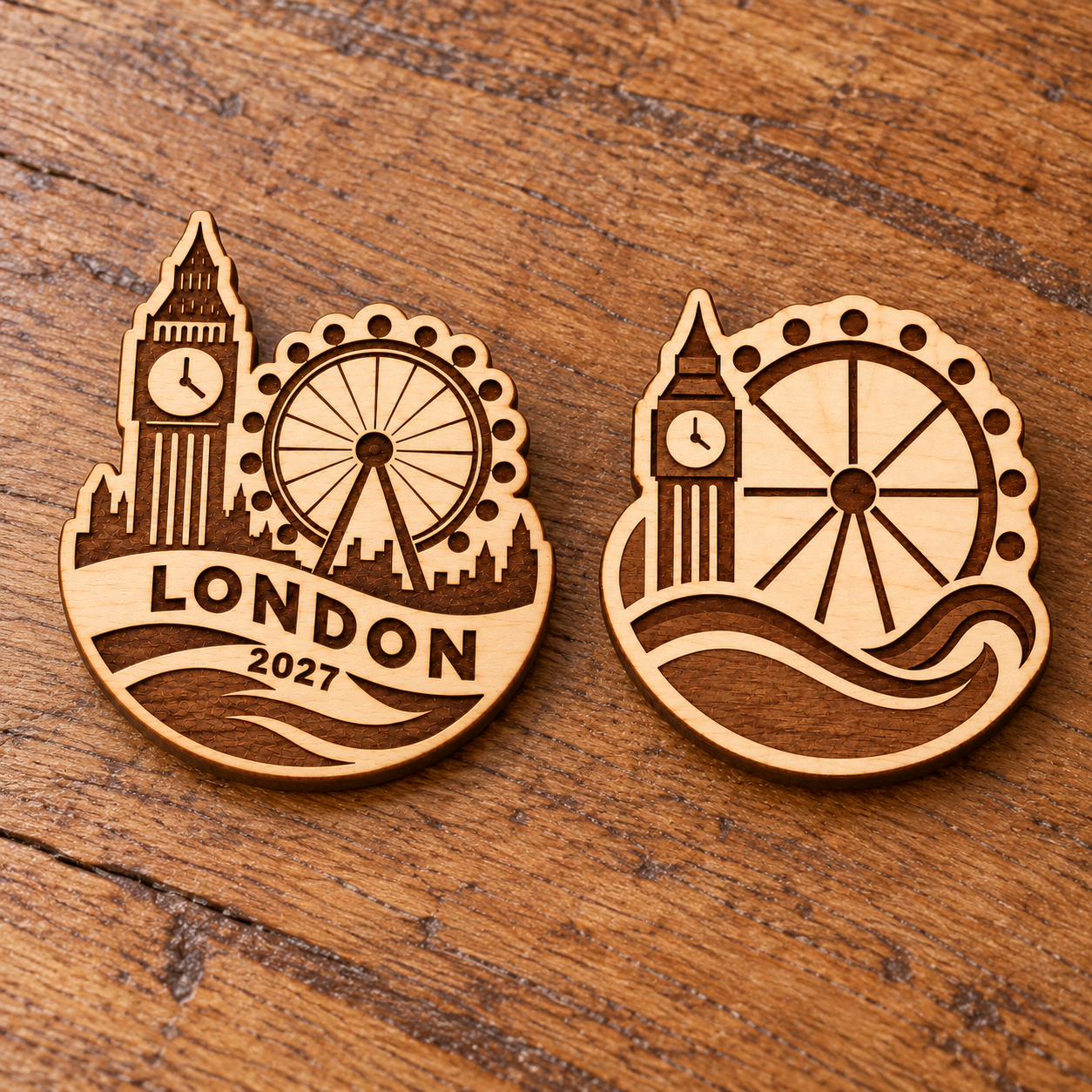 2027 International Convention London Engraved Birch Pin, Magnet or Keychain