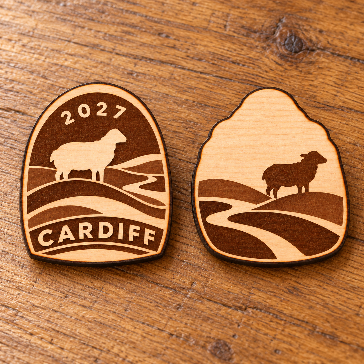 2027 International Convention Cardiff Engraved Birch Pin, Magnet or Keychain