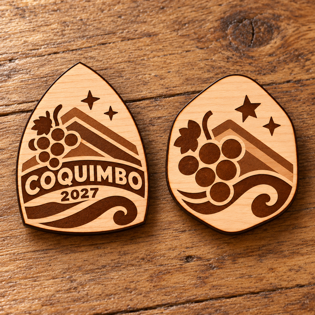 2027 International Convention Coquimbo Engraved Birch Pin, Magnet or Keychain