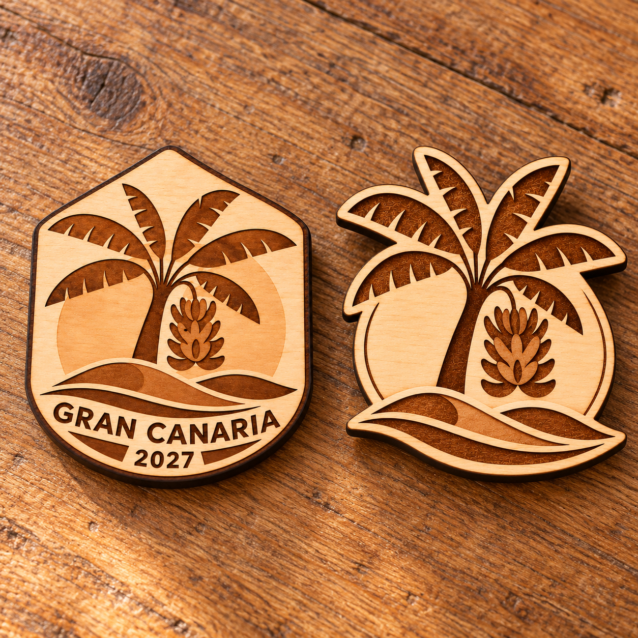 2027 International Convention Gran Canaria Engraved Birch Pin, Magnet or Keychain