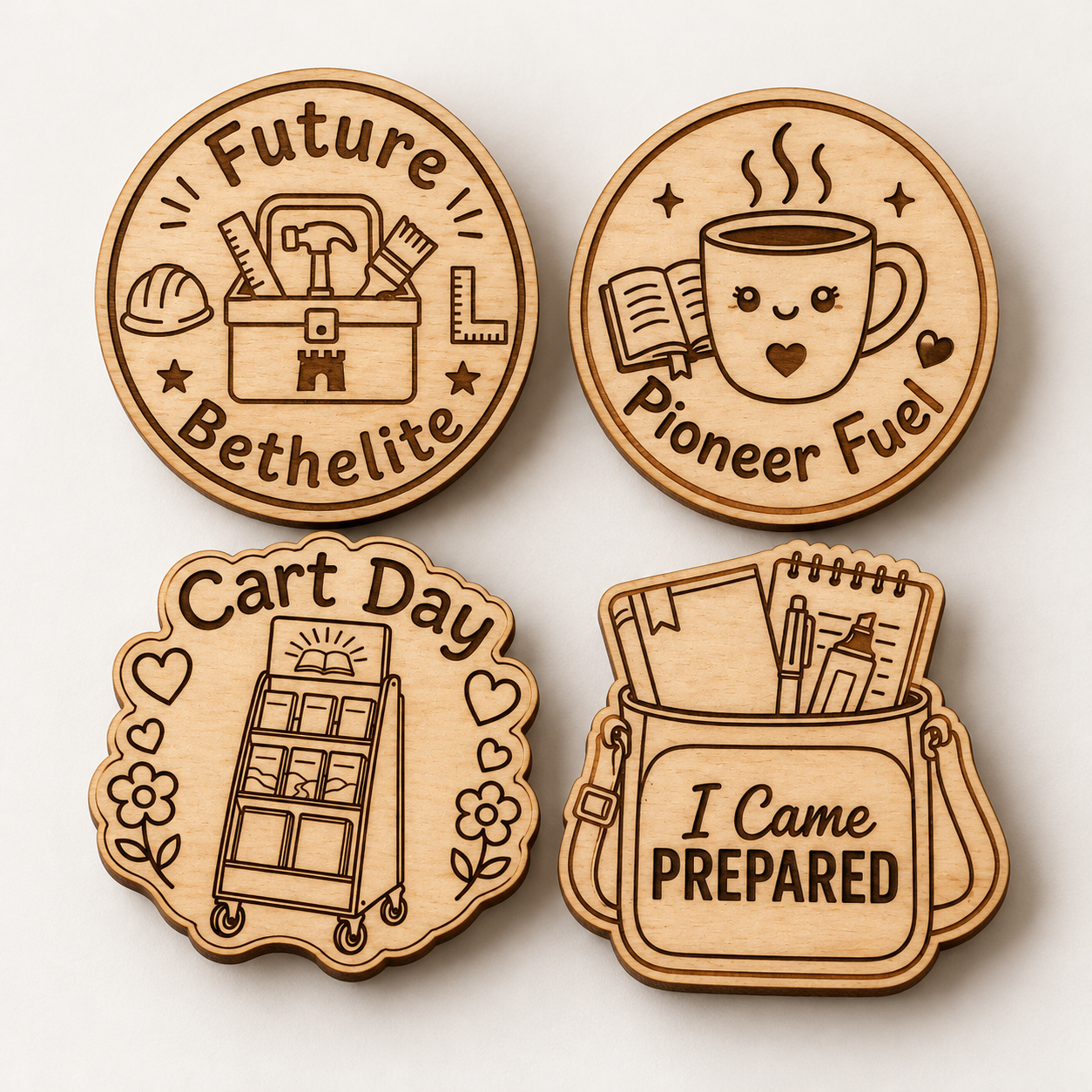 Meeting, Ministry and Convention Birch Pins | Choose an Encouragement Design
